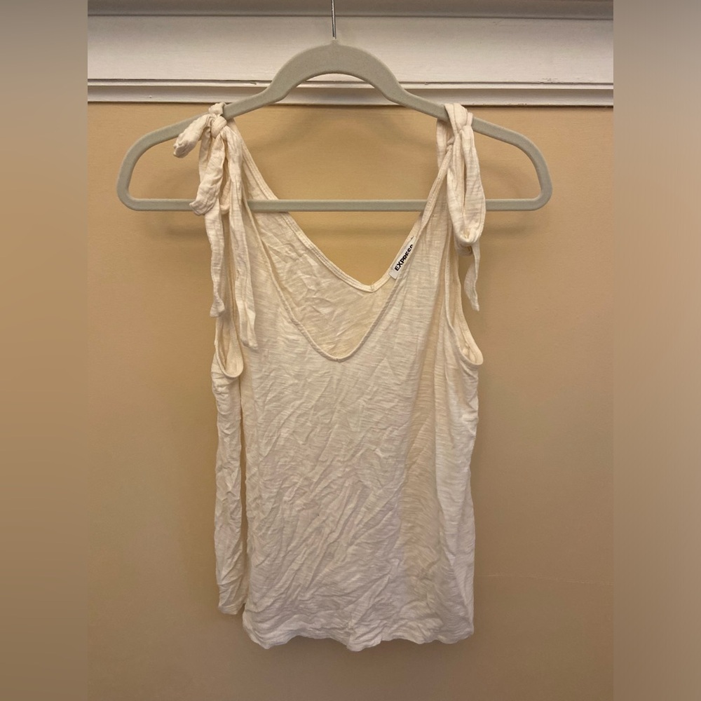 Express Cream Tie-Shoulder Tank Top